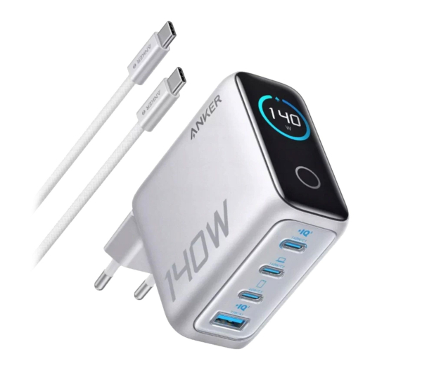 ANKER Charger (140W, 4-Port, PD 3.1) with USB-C Cable (G) - Europe (excluded UK plug) ! - 1337696 - zdjęcie